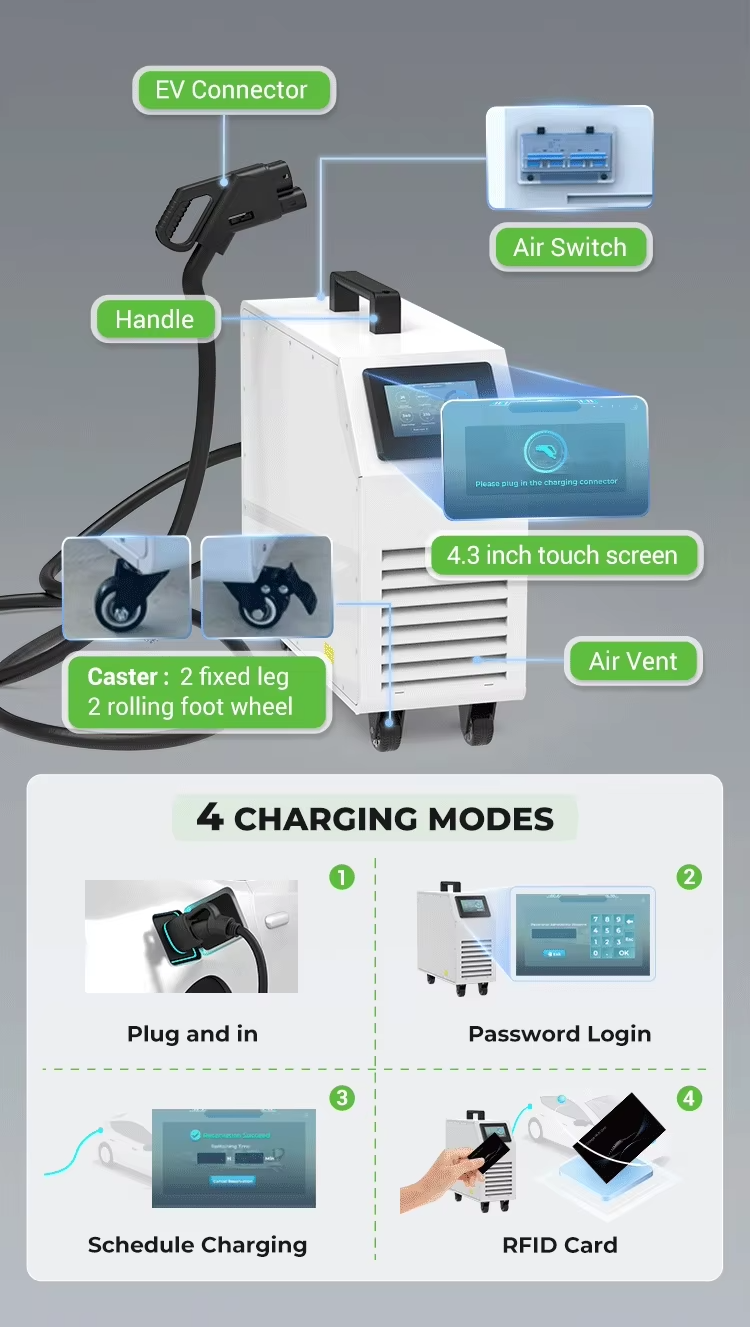 Home DC Fast EV Charger 7kW Portable Electric Car Charging Station CCS2 GBT Interface for Chinese Ve