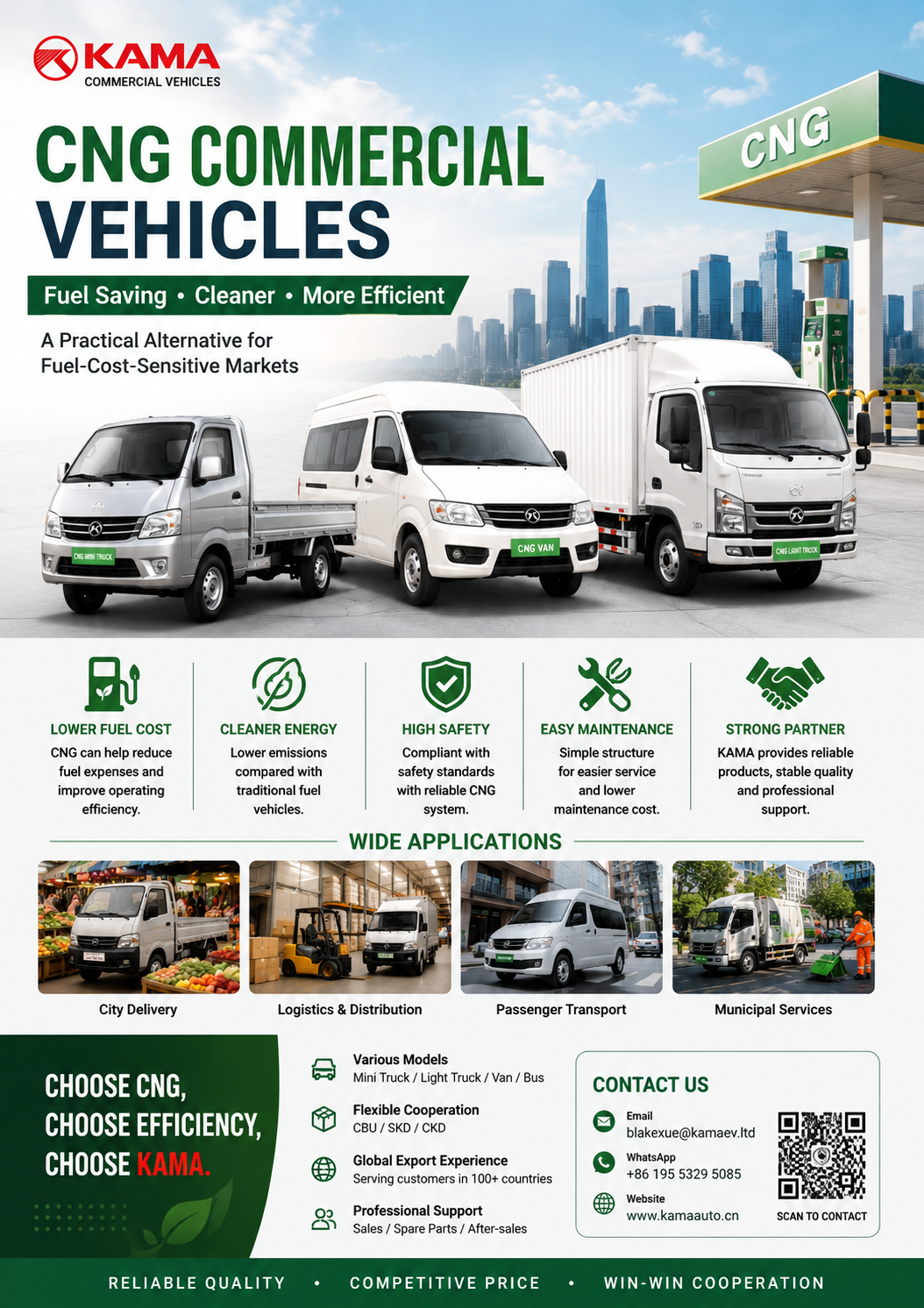 CNG Commercial Vehicles for Fuel-Cost-Sensitive Markets | KAMA Auto